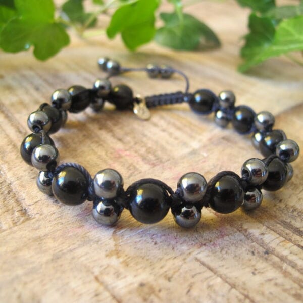 Kristallarmband Helgrind med Svart Obsidian och Hematit